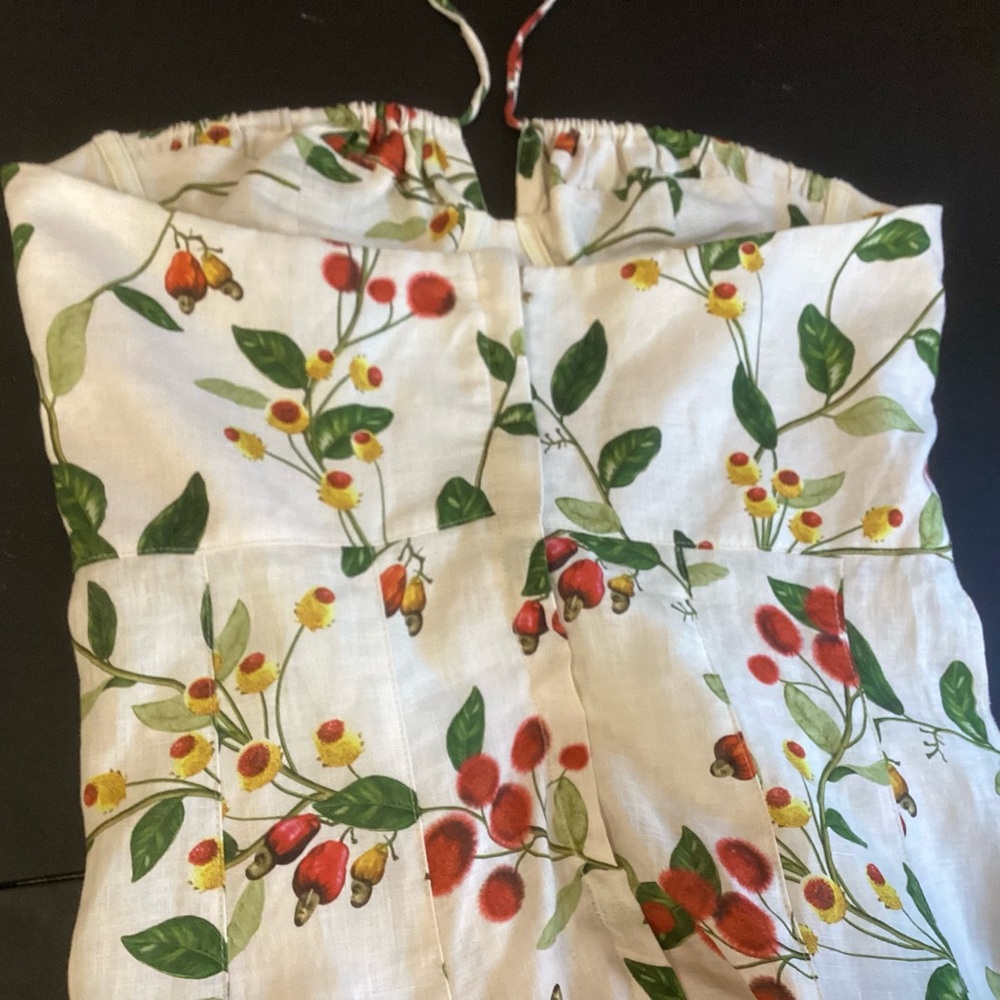 Agua Bendita Anturio Linen Dress Halter Top Mini Med - Picture 7 of 10